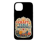 Custodia per iPhone 14 Plus Craft Table Morning cucito filato hobby