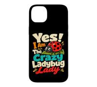 Custodia per iPhone 14 Plus Crazy Ladybug Lady Gardener Insetto Umorismo