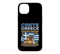 Custodia per iPhone 14 Plus Creta Grecia Bandiera Isola Grafico di viaggio