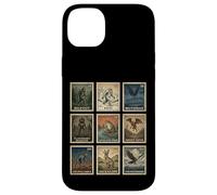 Custodia per iPhone 14 Plus Cryptid Stamp Set Bigfoot Yeti Mothman Legendary Creatures