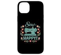 Custodia per iPhone 14 Plus Cuori floreali per cucire Happy Cute macchina da cucire