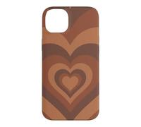 Custodia per iPhone 14 Plus Custodia per telefono marrone a forma di cuore per amanti del cioccolato, regalo d'amore