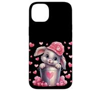Custodia per iPhone 14 Plus Cute Bunny In Valentines Basket Hearts For Rabbit Mom