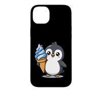 Custodia per iPhone 14 Plus Cute Penguin Holding Ice Cream Cone Cartoon