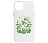 Custodia per iPhone 14 Plus Cute Unicorn Shamrock St Patricks Day Girls Kids Lepricorn