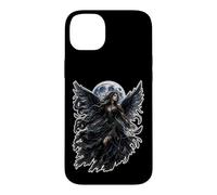 Custodia per iPhone 14 Plus Dark Gothic Angel Wings Moon Fantasy Art Aesthetic