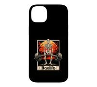 Custodia per iPhone 14 Plus Deadlifts Skeleton Gothic Powerlifter Pesante Bilanciere Allenamento