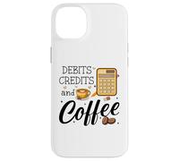 Custodia per iPhone 14 Plus Debits Credits & Coffee Cup Funny Accountant It's Tax Season