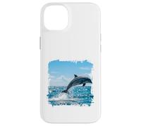 Custodia per iPhone 14 Plus Delfino oceano che salta le onde marine scena della fauna selvatica design