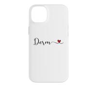 Custodia per iPhone 14 Plus Derm Cuore carino scritto a mano Tipografia Regalo