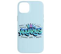 Custodia per iPhone 14 Plus Design Colorato del Segno Zodiacale dell'Acquario