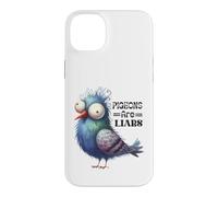 Custodia per iPhone 14 Plus Design divertente con uccellini piccioni e bugiardi