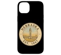 Custodia per iPhone 14 Plus Design Vintage del Campidoglio del Nebraska 1867