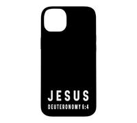 Custodia per iPhone 14 Plus Deuteronomio 6:4 6 4 Fede Dio Gesù Cristiano Dio Israele