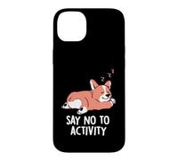 Custodia per iPhone 14 Plus Dì no all'attività Carino che dorme pigro Corgi EduEly