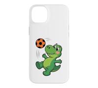 Custodia per iPhone 14 Plus Dinosauro che gioca a calcio dinosauri per bambini