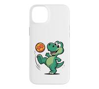 Custodia per iPhone 14 Plus Dinosauro che gioca a calcio dinosauri per bambini