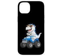Custodia per iPhone 14 Plus Dinosauro di calcio Monster Truck Graphic per ragazzi