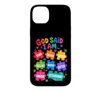 Custodia per iPhone 14 Plus Dio ha detto che sono puzzle colorati affermazioni consapevolezza autismo