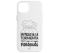 Custodia per iPhone 14 Plus Dios es mi paraguas en medio de la tormenta
