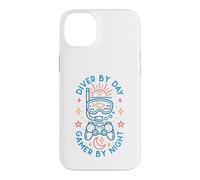Custodia per iPhone 14 Plus Diver By Day Gamer By Night Scuba Diving Amante Istruttore