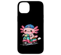 Custodia per iPhone 14 Plus DIVERTENTE AXOLOTL IN GUIDA IN SCOOTER