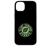 Custodia per iPhone 14 Plus Divertente distintivo circolare con scritta "Plant Powered Runner
