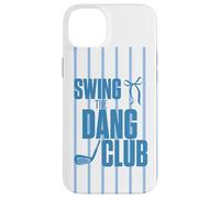 Custodia per iPhone 14 Plus Divertente Golf Swing the Dang Club Blu Golf Mom