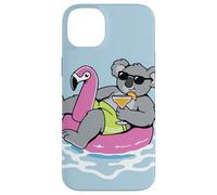 Custodia per iPhone 14 Plus Divertente Koala Pool Float Flamingo Summer Party