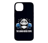 Custodia per iPhone 14 Plus Divertente Panda Triste Sollevamento Palestra Umorismo The Grind Never Stops