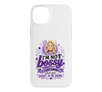 Custodia per iPhone 14 Plus Divertente prepotente bionda cartone animato donna viola regina dicendo