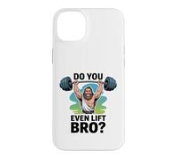 Custodia per iPhone 14 Plus Divine Strongman Bilanciere Lift Gym Humor Workout
