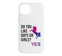 Custodia per iPhone 14 Plus Do You Like Boys or Girls Bisexual Gay Pride Unicorn LGBT