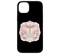 Custodia per iPhone 14 Plus Donna Chirurgo Endocrino Caduceo Distintivo Endocrinologia Floreale