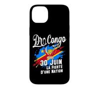 Custodia per iPhone 14 Plus DR Congo Giorno dell'Indipendenza 30 giugno Bandiera e Emblema Congolese