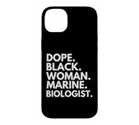 Custodia per iPhone 14 Plus Droga Donna Nera Biologo Marino Afroamericano Graduat3