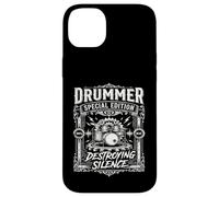 Custodia per iPhone 14 Plus Drummer Distruggere Silenzio Vintage Batteria Kit Musicista