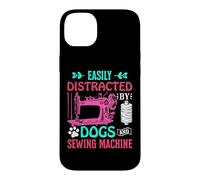 Custodia per iPhone 14 Plus Easily Distracted By Dogs And Sewing Machine Seamstress