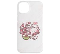 Custodia per iPhone 14 Plus Easter Bunny Pink Sakura Flower Cute Japanese Cherry Blossom