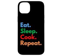 Custodia per iPhone 14 Plus Eat Sleep Cook Repeat per chef, studenti di cucina e amanti