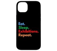 Custodia per iPhone 14 Plus Eat Sleep Exhibitions Repeat per espositori e amanti dell'Expo