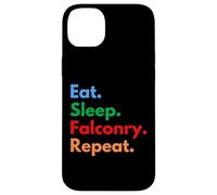 Custodia per iPhone 14 Plus Eat Sleep Falconry Repeat per falconieri e amanti dei falchi