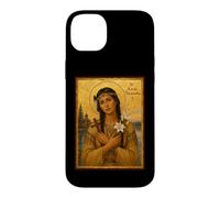 Custodia per iPhone 14 Plus Elegante icona cattolica di Santa Kateri Tekakwitha