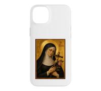 Custodia per iPhone 14 Plus Elegante icona cattolica di Santa Rita