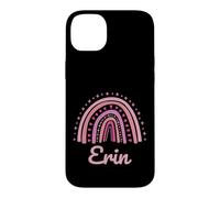Custodia per iPhone 14 Plus Erin Nome Personalizzato Divertente Donne Rosa Arcobaleno Erin