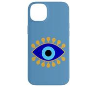 Custodia per iPhone 14 Plus Evil Eye in Blue Golden Nazar Protezione come Boho Spiritual