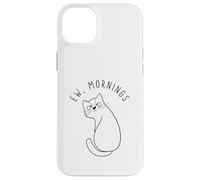 Custodia per iPhone 14 Plus Ew Morning White Cat Sitting with Sad Face Not a Morning Cat