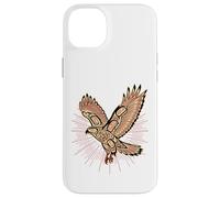Custodia per iPhone 14 Plus Falco dalla coda rossa indiani nativi americani e natura solare
