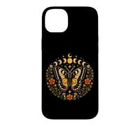 Custodia per iPhone 14 Plus Farfalla Fasi Lunari Cottagecore Natura Fiori