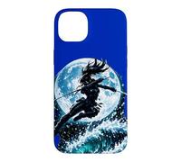 Custodia per iPhone 14 Plus Female Anime Ninja Warrior with Swords Under Full Moon